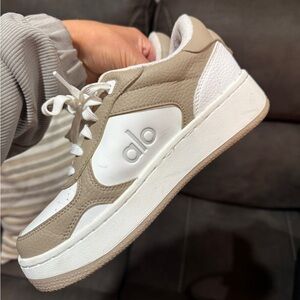ALO Yoga White and Tan Athletic Shoes